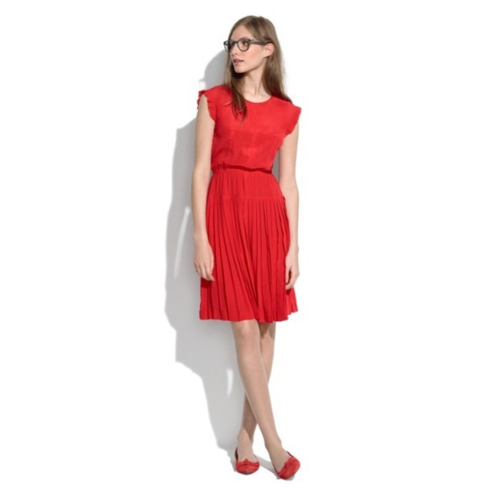 Madewell Silk Drop Pleat Dress